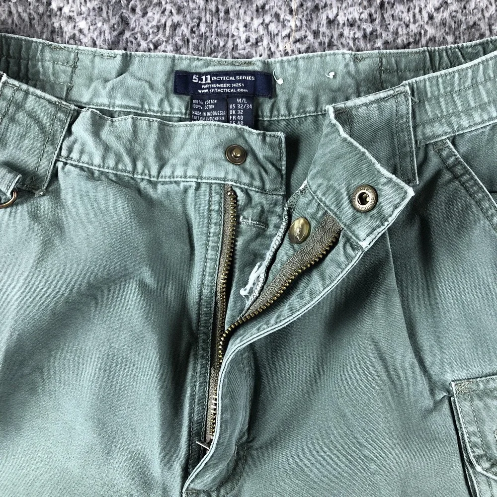 5.11 Tactical Cargo Pants Mens 32x32 Green Canvas Relaxed Fit Workwear Outdoor